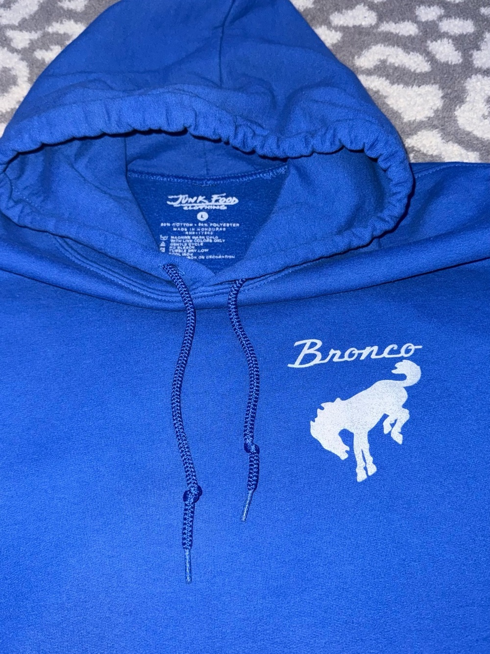 Altar’d State “Bronco” Mustang Logo Hoodie Royal Blue Size L - Picture 5 of 6